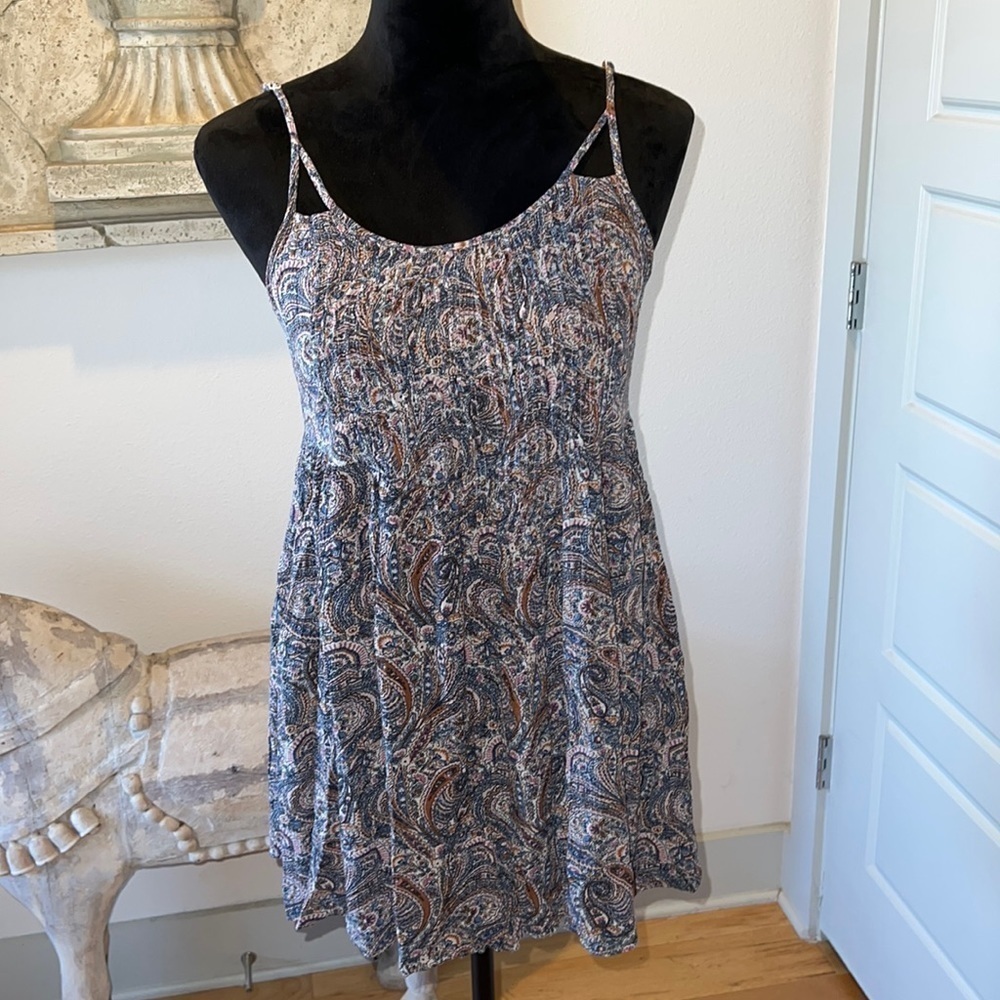 American Eagle Outfitters printed spaghetti straps long top Sz S